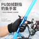 Zhugang Flip Fingerless Leather Gloves Men's Winter Takeaway Waterproof Cycling Outdoor Driving Fishing Touch Screen Plus Velvet Warmth Full Finger Flip Style
