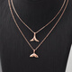 Yan's 18K rose gold fishtail pendant set chain k gold women's plain gold neck chain clavicle chain adjustable necklace 18K rose gold A01 1.71g42+3cm