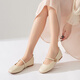 Rote Libellefly Weiche Sohle Frauen Singles Schuhe Spring- und Sommerlichtmund Frauen flache Schuhe bequeme Frauenschuhe Mary Jane Schuhe WTB34375 Beige 37
