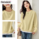 PinCai Relaxed Sweatshirt Women's Simple Solid Color Round Neck Fake Two-piece Spliced ​​Sweatshirt Loose and Versatile Top P141W1739