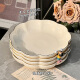 
Danube Mengqipai high-value bowl household ceramics rice bowl double ear soup bowl cream style dishes dish dishes bowl chopstick tableware glaze 8.5 inch flower plate 4 packs 1389 gold edges