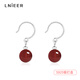 Lnieer S925 Silver Hetian Jade Earrings Feminine Earrings Ear Hooks Light Luxury Retro Style Niche 2025 New Silver Earrings Hetian Jade Earrings S925 Silver