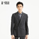 Lilang Youth Business Men's Wear Shopping Mall Suit Suit Men's Double-Breasted Suit Two-piece Set Q4QXF10 Medium Gray 170A
