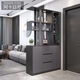 Henglesheng Eingangsschrank Schuhschrank integrierter Weinschrank Abteilung Wohnzimmer Eingang doppelseitig Foyer Schrank Wohnzimmer Weinschrank P01: [Marmor Weiß + Schwarz Eiche] 1050