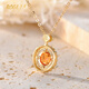 BOGLIA Necklace Women's Fanta Stone 18 Gold K Diamond Orange Gemstone Colorful Design Pendant Birthday Gift for Wife 18 Gold K Fanta Stone Necklace Brand Gift Box