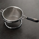 Jiutang Japanese-style stainless steel tea drain, tea filter, tea filter, handmade rattan tea drain, tea ceremony tea tray accessories, tea separator, large stainless steel tea drain with black handle (plus base)