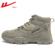 Huili offizieller Martin Boots Herrenschuhe Sommer High-Top-Stiefel Herren wasserdichte Wanderschuhe Retro Arbeitsschuhe Herren-Kampfstiefel Khaki 0502 [Single Style] 40 (250 mm)