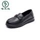 Woodpecker no está cansado después de estar de pie durante mucho tiempo, zapatos de trabajo impermeables para la cocina de cuero para mujeres, cuero genuino, suela suave, zapatos para mujeres, zapatos de madre 6215 zapatos individuales negros 37 Código estándar