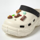 LangSha slippers garden hole shoes men and women summer thick sole slimming feel soft at home non-slip 738 milk white 37-38