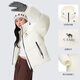 Camel (CAMEL) black diamond series short down jacket women's winter new warm windproof hooded down jacket bread jacket 724CA6B601, snow lotus white, women's XL