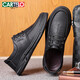 Crocodile Katile Crocodile Zapatos de cuero casual para hombres cómodos con suela suave de mediana edad y anciana zapatos de papá de moda para hombres 1428 negro 44