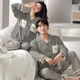 LangSha (LangSha) couple pajamas for women in spring and autumn pure cotton long-sleeved cardigan fashionable checkered home clothes for men can wear casual suits for men 579+women 679 Male XL [175-180CM/140-160Jin [Jin equals 0.5 kg]]