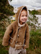 LELE JOVE Nordic style children's suede coat autumn and winter lamb wool cotton clothing baby boys and girls hooded short coat walnut brown 90