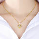 Qian Junzheng gold necklace women's pure gold pendant 2023 new 18K color gold clavicle chain for girlfriend Weiai necklace