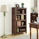 Hua Xu Mei Bang Bücherregal Regal Einfache amerikanische Massivholz Bücherregal Kombination Europäische Büro bodenhilfe eines Bücherregals Wohnzimmerschrank 80 cm*38 Dicke Bücherregal [Walnussfarbe] Höhe 1479mm Vierschicht