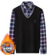 Prenomen Winter Winter Warm Wen Men Middle-Eby Plus de terciopelo engrosado Camiseta de manga larga Collar empalmado Top Daddy Suit 15619 XL