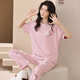 Hongdou 2024 new pajamas for women, summer pure cotton short-sleeved trousers, spring, autumn, summer, summer thin home clothing set YS-677 M
