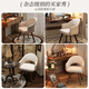 Manshanzhong antique style dressing chair solid wood rotatable makeup chair girls bedroom dressing table back chair retro stool light luxury simple white-latex cushion skin-friendly flannel