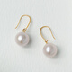 Queen of Pearls 18K Gold 10-11mm Pearl Earrings Fashionable Commuting Style Earrings Gift for Girlfriend
