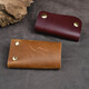 Crazy Horse Cowhide Lady's Key Bag Casual Portable Men's Key Bag Red Brown (Oil Leather)