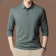 Montagut High-End Mulberry Seide Langarmed T-Shirt Herren Spring und Herbst 2024 Neues Hemd für Herren Sommer-Polo-Basis-Hemd grün [3878] XL [140-155jin [Jin entspricht 0,5 kg]]