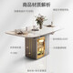 Shanglin Chuntian Rock Table and Chair Combination Telescopic Storage Multi-function Round Table Family Dining Table Small and Medium Apartment Dining Table Bright Snow Mountain White + 699 Chair Gray 1.3 meters One table and four chairs