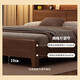 Duwo solid wood bed double bed 1.8m modern simple master bedroom king bed walnut color 1.8m*2m frame style