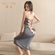 Robe feimu croisée avec des sous-vêtements sexy sans dos passionnés et sexy sans tentation soyeuse 6624 gris [robe + t-pants] toute taille
