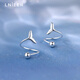 Lnieer999 pure silver fish tail earrings for women with pierced ears 2025 new screw-buckle earrings light luxury high-end earrings 999 pure silver fishtail spiral earrings (pair)