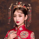 Meng Junchen bridal costume headwear phoenix crown and show dress accessories round hair crown Chinese wedding tassel hair accessories phoenix crown + earring clip
