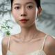 Meluxe S925 silver colored treasure necklace aquamarine necklace Lucky Oriental Glacier birthday gift for my wife 2mm, about 40+5cm long
