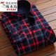 啄木鸟（TUCANO）秋冬季男士保暖衬衫加绒加厚格子长袖衬衣休闲潮中老年爸爸父装 HB684(款) 加绒 4XL 适合180斤一200斤