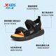 XTEP children's shoes, children's sports sandals, breathable and comfortable open-toe sandals, non-slip beach shoes, small, medium and large children's summer sandals, black 27