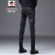 Aemape Apple Grey Jeans Jeans's Spring и осень-стройные ноги растягиваются мужские брюки среднего возраста. Случайные длинные брюки мужчины 1048 Black 32