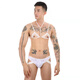 Lace hollow underwear gay halter bra men's suit mini vest temptation thong g219 white lace bra + panties S