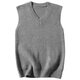 JIAYE Couple Young Student Woolen Knitted Vest Men's V-neck Pullover Sleeveless Sweater Vest Vest Thin Black [Single Vest] L