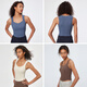 
Particle Mania [Air] Sports Lingerie for Women with Chest Pad Long Yoga Fitness Vest 06707 834-Pinecone Brown M