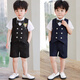 Goku Boys Hobe Gile Suit Little Flower Boy Host Children's Suit Performance Performance Baby d'un an Bleu foncé 130 Poids recommandé 43-50 Jin [Jin est égal à 0,5 kg]