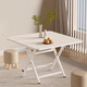 Kunfeng foldable dining table household small table rental house small apartment dining simple square table outdoor portable stall table walnut color 60*60*50 H galvanized legs