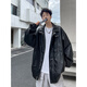 Zhidou Lederjacke Herrenherbst und Winter Amerikaner Retro gutaussehende streetähnliche lockere Gelegenheitsmotorradanzug PU Lederjacke WJS-W9274 Black M.