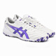 ASICS football shoes men's kangaroo leather C3 FF TF broken nails lightweight cushioning football sneakers professional competition shoes white/purple 42.5