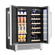 Bacchus wine cabinet embedded thermostat wine cabinet home refrigerated wine cabinet tea cabinet beer sparkling wine champagne Remy Martin small bar double door simple air-cooled frost-free YC-120 flat black glass door 120L