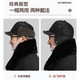 Woodpecker middle-aged and elderly hat men in winter with velvet thickened warm dad grandpa old man leather hat windproof ear protection baseball cap black [gift box] + scarf One size One size [collect and purchase priority delivery]
