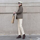 Mushi Demi White Plus Velvet Jeans für Frauen Gerade lösche neue vielseitige Herbst- und Winterhoch-Taille, die neun Punkte ungezwungene Zigarettenhosen schwarzer Single-Knopf (plus Samt) 13588 26 schlächen