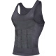 VeniMasee Men's Belly Controlling Vest, Tight Shaping Clothes, Belly Controlling Belt, Belly Controlling Belt, Belly Controlling Corset, Men's Shaping Clothing 2-piece Set: Gray Shaping Garment + Black Belly Controlling Belt L [Recommended weight 160-200Jin[Jin, equal to 0.5 kg]]