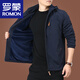 ROMON men's jacket autumn and winter plus velvet jacket men's winter casual clothes men's top middle-aged men's clothing thick 9898 [Black] removable cap - plus velvet without price added XL 180 Specifications (150Jin [Jin equals about 0.5 kg])