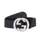Gucci (GUCCI) belt men's double G logo plate buckle belt (width about 4CM) 411924KGDHX844995