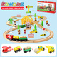 Guosen Wooden Train Children's Track Car Toys Boys Assembly High-speed Railway Toys with Track Train Farm Machine Room Electric Model + Color Box Official Standard