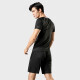 LATIT [JD.com's own brand] sports suit men's summer fitness wear running shorts breathable basketball training short-sleeved T-shirt NZ9001-black stitching-short-sleeved two-piece set-XL