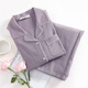 American Standard gives your lover new long-sleeved couple pajamas pure cotton suit for women spring and autumn pure cotton casual simple home wear for men misty purple M